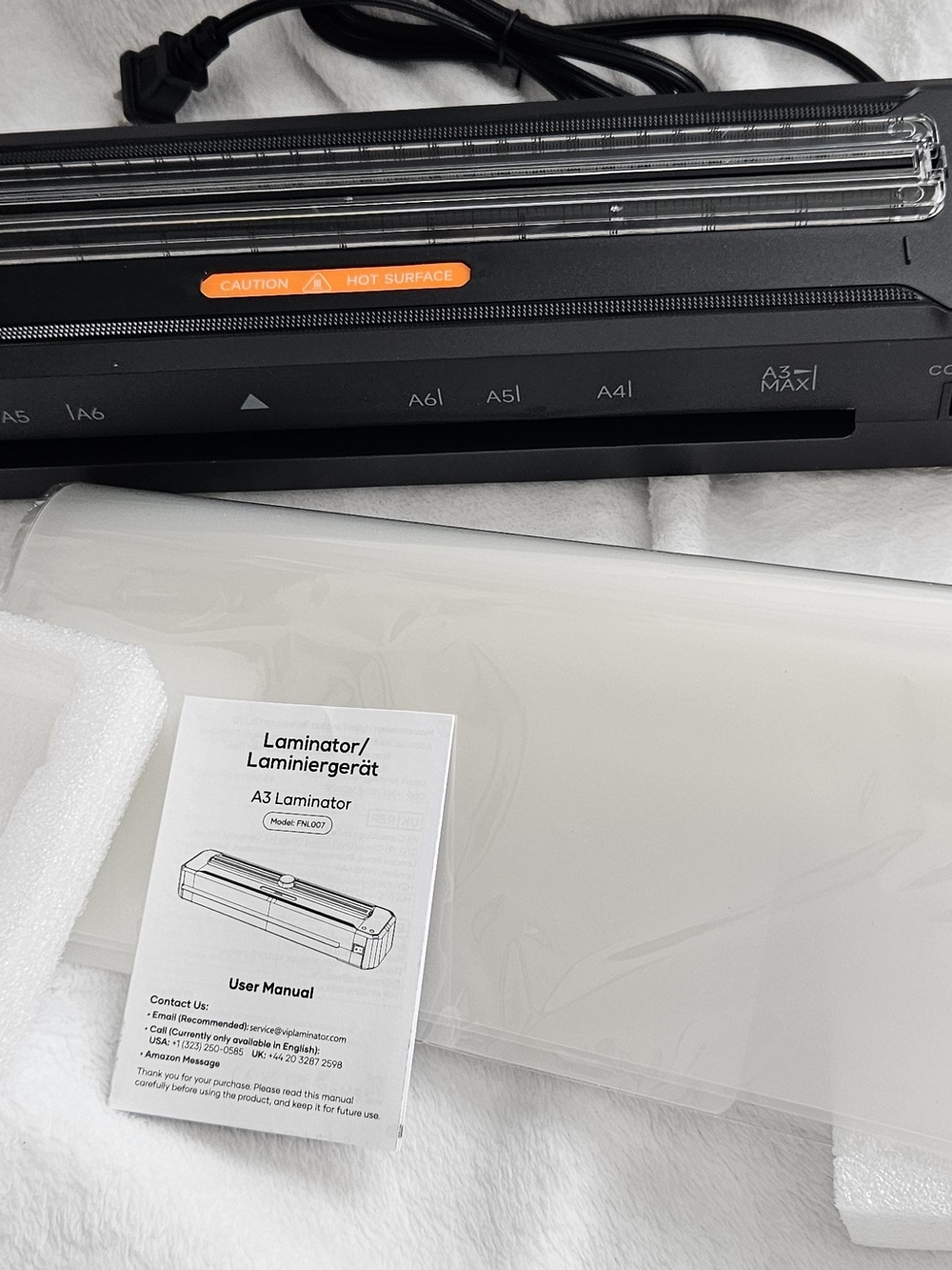A3 Laminator in Black with Clear Pouches
